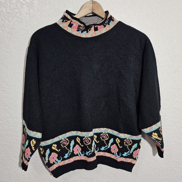 Vintage Fortune Knits Floral Sweater - Picture 1 of 3